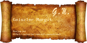 Geiszler Margit névjegykártya